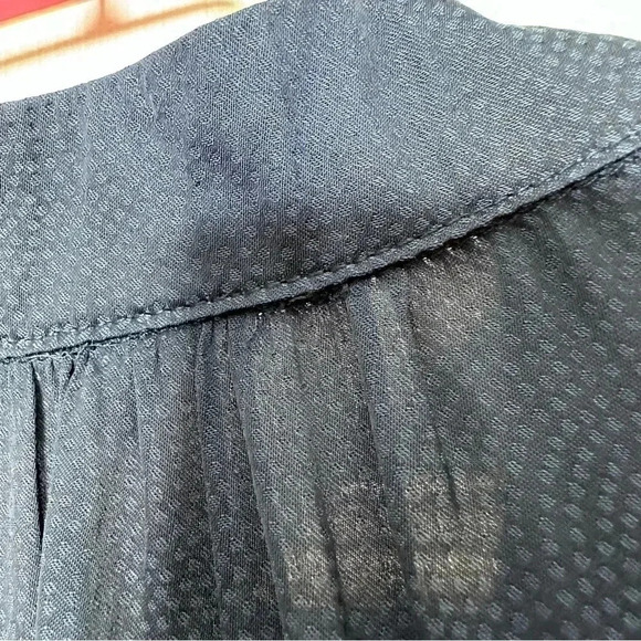 Denver Hayes Blouse Sleeveless U-Shape Neckline Semi-Sheer Peplum Blue Sz Medium - Picture 12 of 16